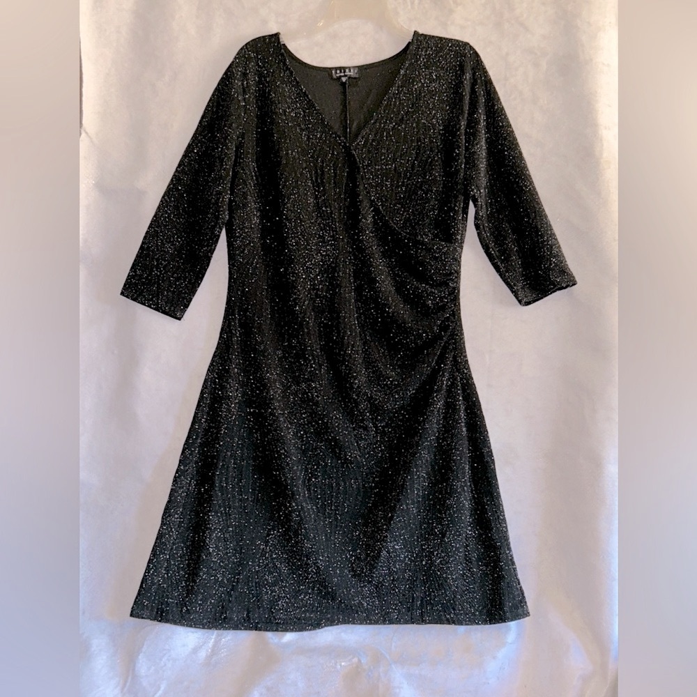 Trixxi Black Sparkle Street Length Cocktail Dress Plus Size 1X